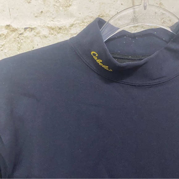 Cabelas Black Nylon Stretch Mock Neck Long Sleeve Top - Picture 2 of 5